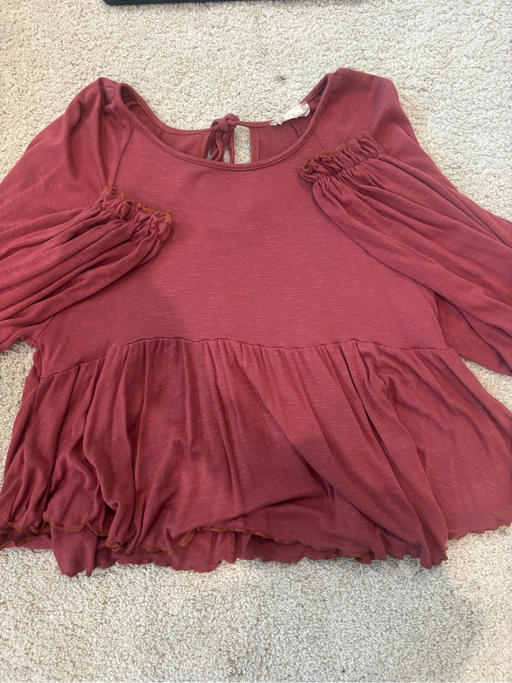 Altard State Women’s Peplum Long-Sleeve Top in Dusty Rose